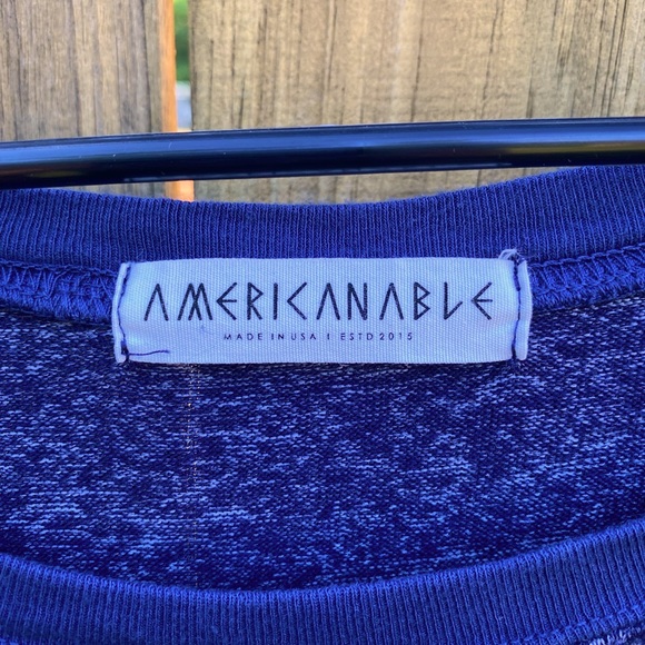 American Able | Wynette Sweatshirt Knit Top | S | Navy - Picture 4 of 6